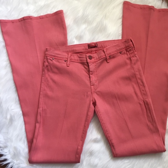 MOTHER Denim - Mother the Curfew in Dye-Brink Pink flare jeans